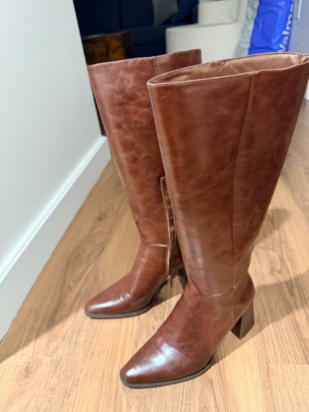 Brown Knee High Block Heel Boots 8 new